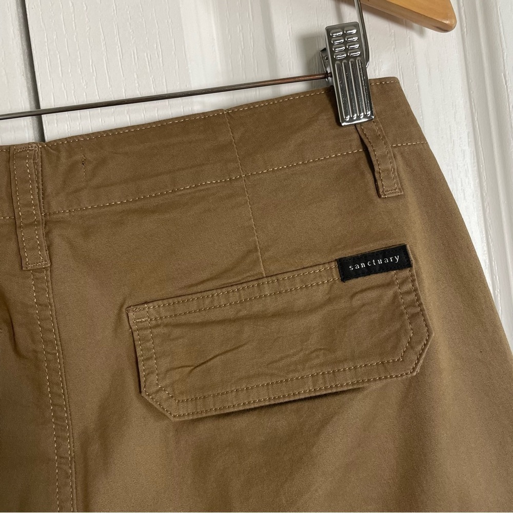 NWOT Sanctuary Loose Cargo Pants Womens 26 Dark Khaki Brown Tan Straight Cotton - Picture 7 of 13